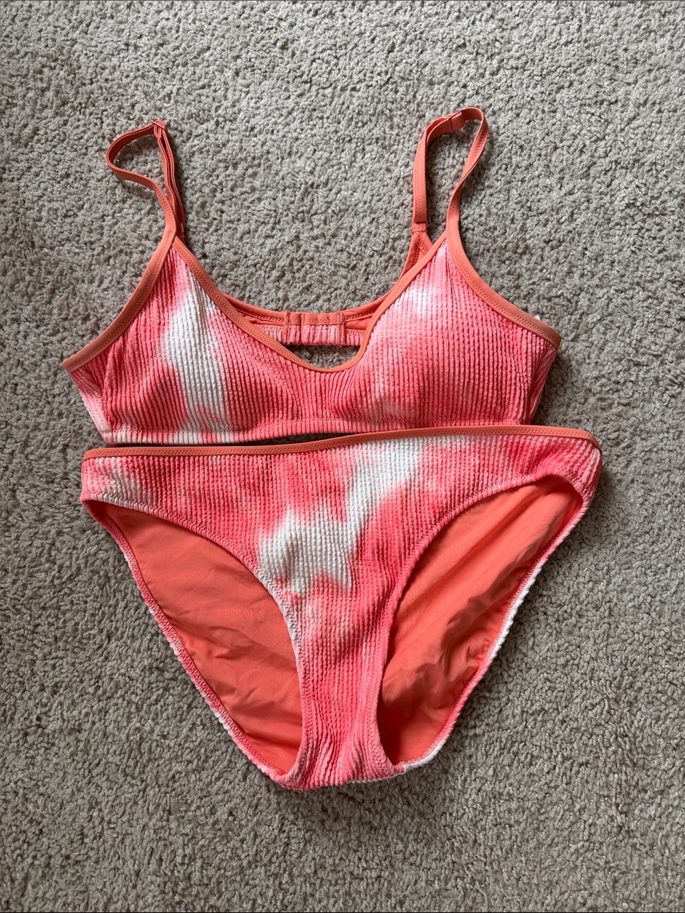 Women’s Coral Pink Tie-Dye Bikini